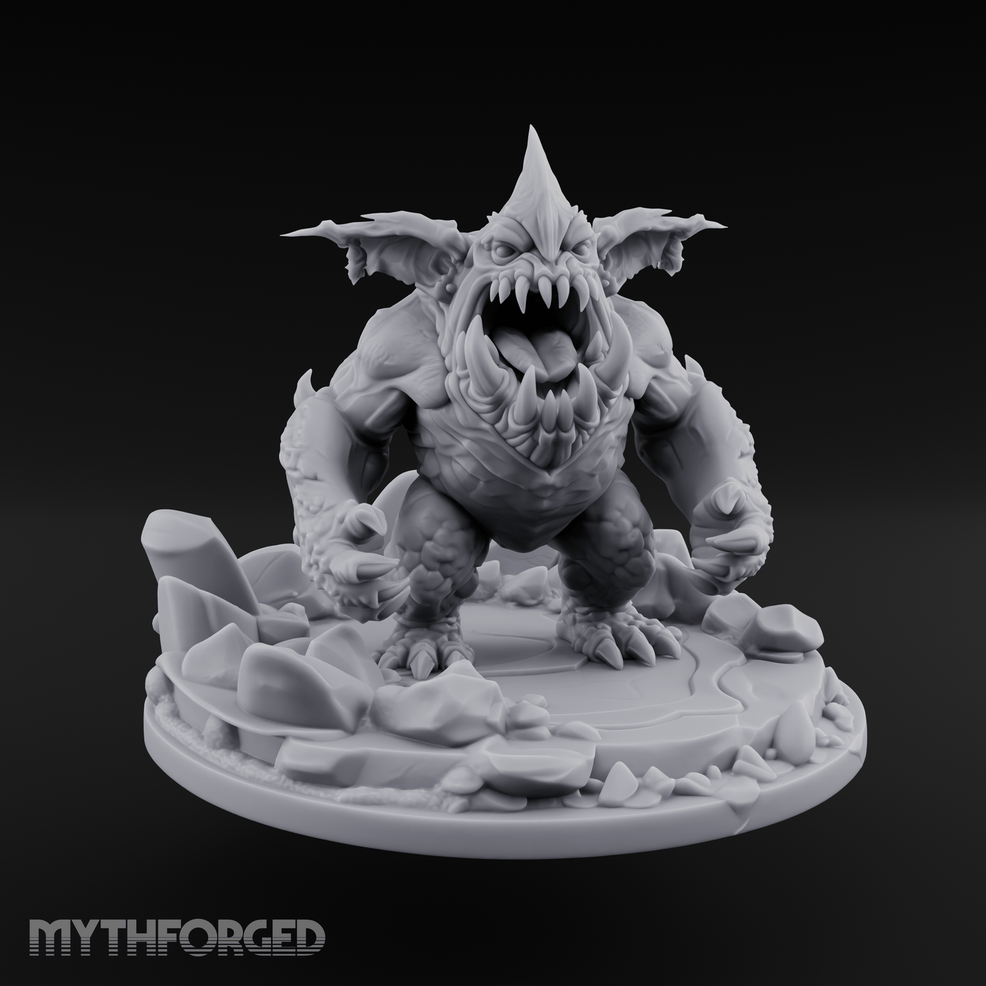 Mouth Wide Open Ice Imp Miniature for Dungeons and Dragons, Pathfinder or other TTRPGs