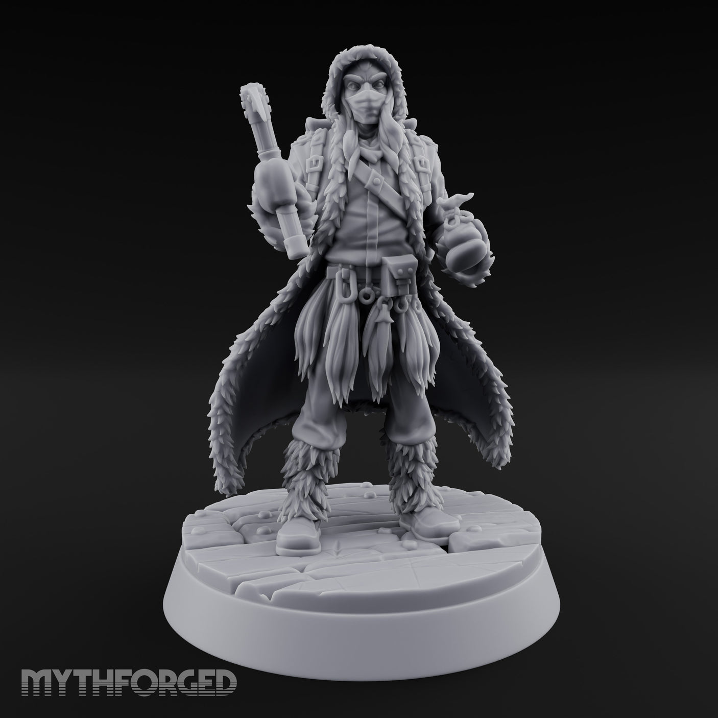 Ice Pick Wielding Human Ranger Miniature for Dungeons and Dragons, Pathfinder or other TTRPGs