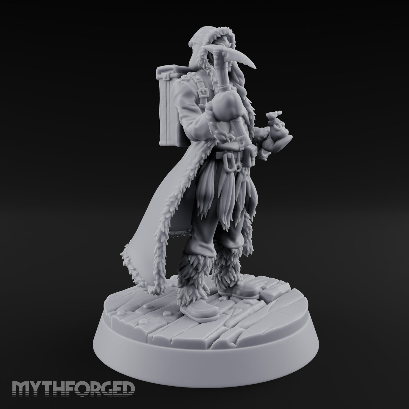 Ice Pick Wielding Human Ranger Miniature for Dungeons and Dragons, Pathfinder or other TTRPGs