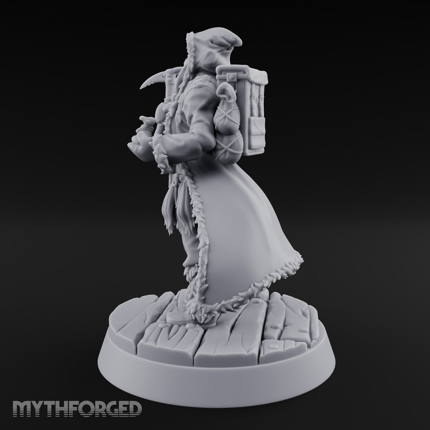 Ice Pick Wielding Human Ranger Miniature for Dungeons and Dragons, Pathfinder or other TTRPGs