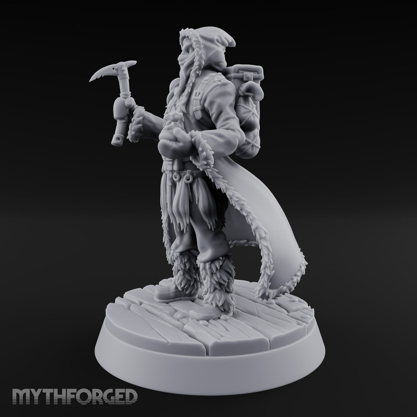 Ice Pick Wielding Human Ranger Miniature for Dungeons and Dragons, Pathfinder or other TTRPGs