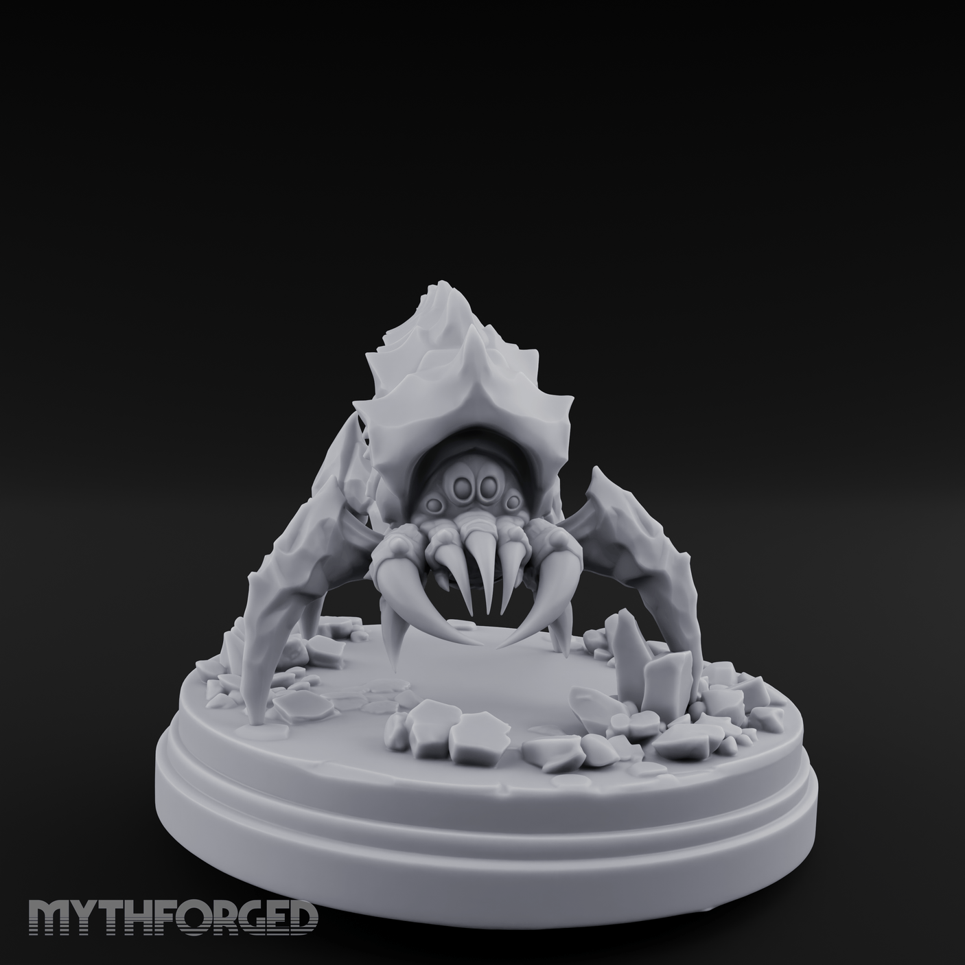 Bursting From The Ice Spider Miniature for Dungeons and Dragons, Pathfinder or other TTRPGs