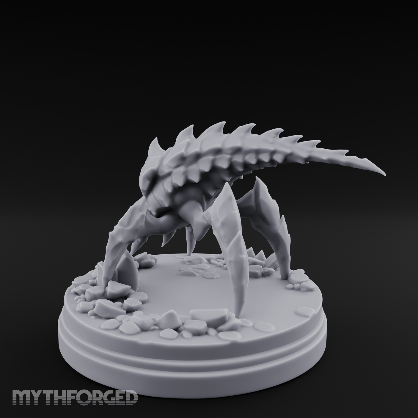 Bursting From The Ice Spider Miniature for Dungeons and Dragons, Pathfinder or other TTRPGs