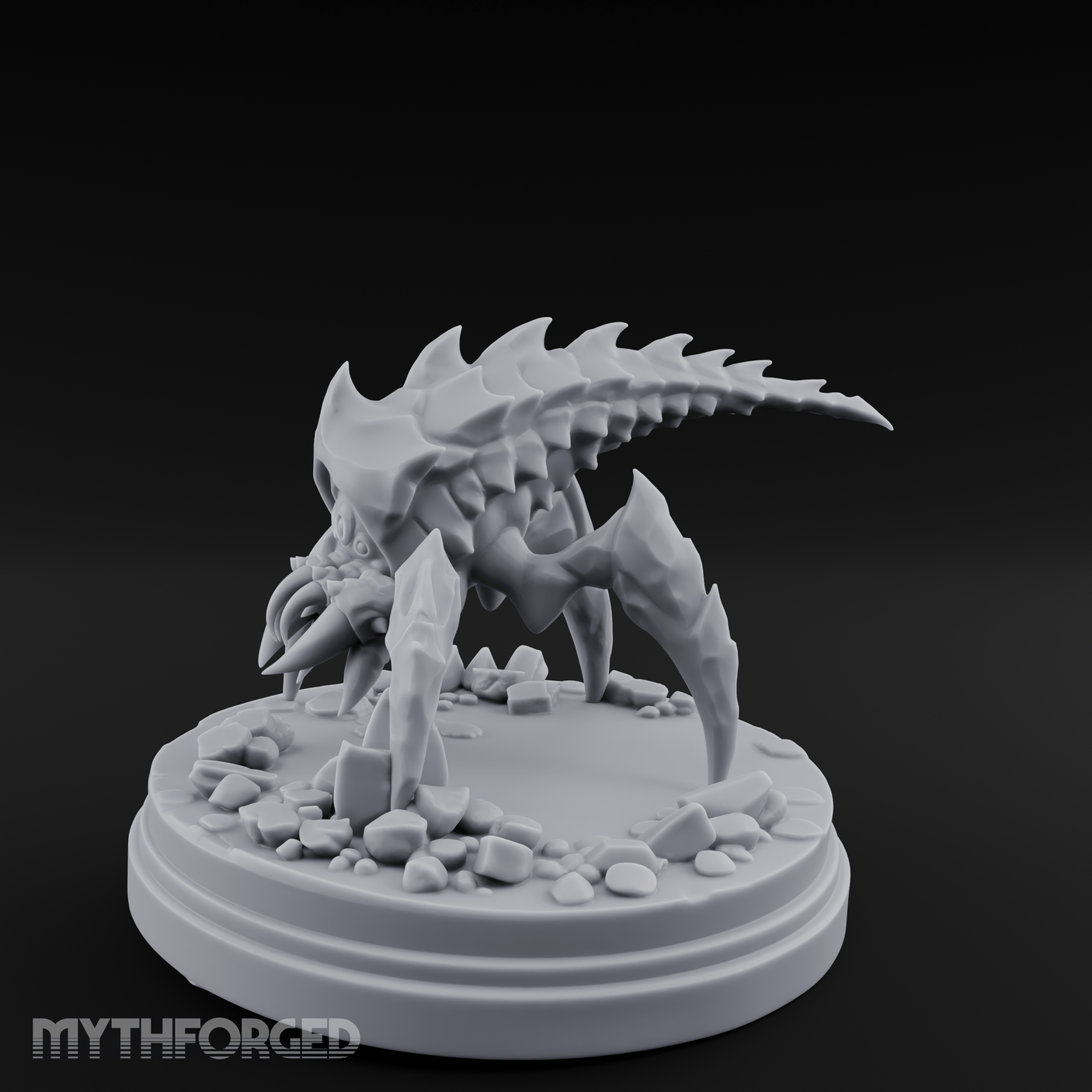 Bursting From The Ice Spider Miniature for Dungeons and Dragons, Pathfinder or other TTRPGs
