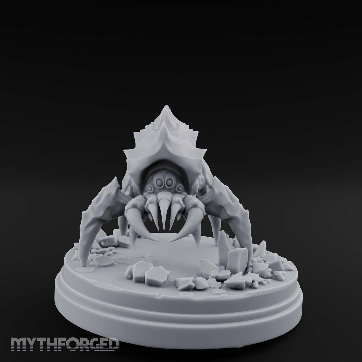 Bursting From The Ice Spider Miniature for Dungeons and Dragons, Pathfinder or other TTRPGs