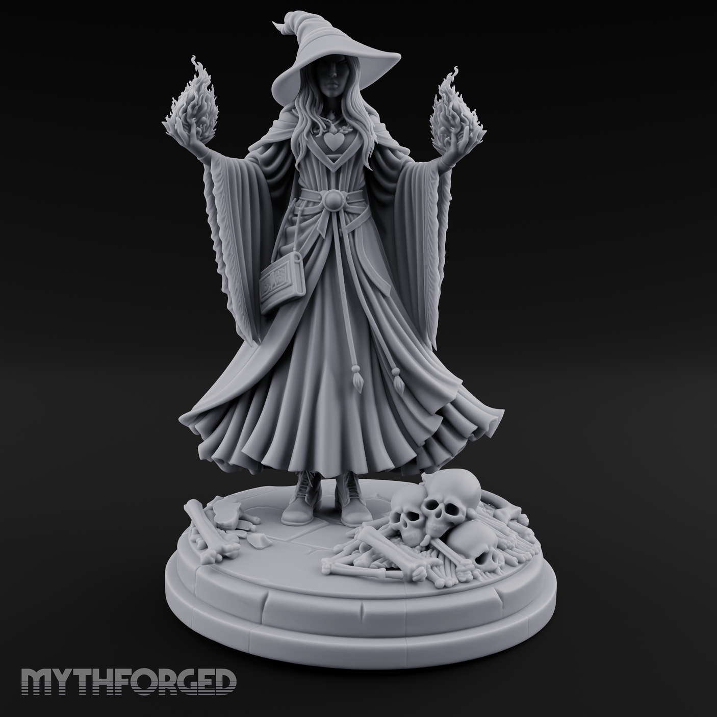 Hands Ablaze Conjuring Human Sorcerer Miniature for Dungeons and Dragons, Pathfinder or other TTRPGs
