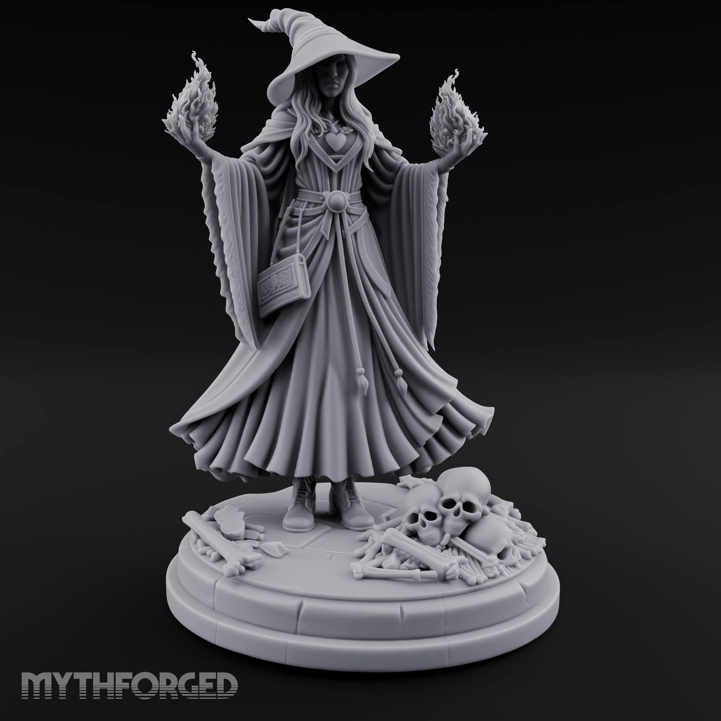 Hands Ablaze Conjuring Human Sorcerer Miniature for Dungeons and Dragons, Pathfinder or other TTRPGs