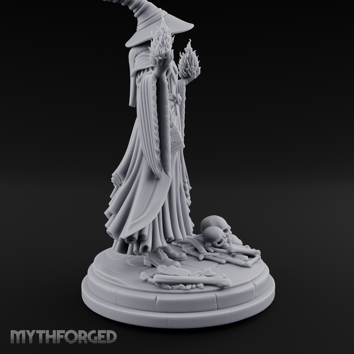 Hands Ablaze Conjuring Human Sorcerer Miniature for Dungeons and Dragons, Pathfinder or other TTRPGs