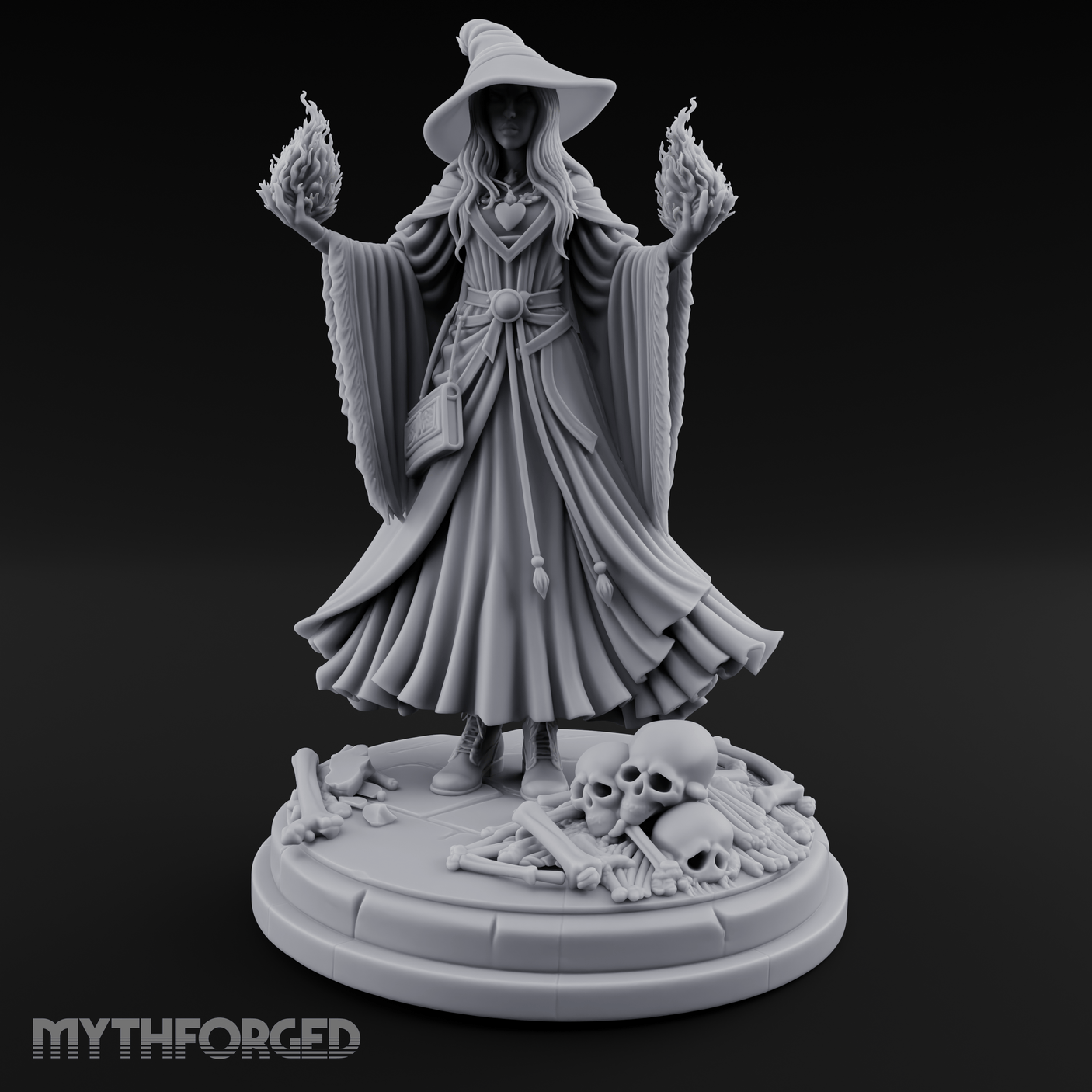 Hands Ablaze Conjuring Human Sorcerer Miniature for Dungeons and Dragons, Pathfinder or other TTRPGs