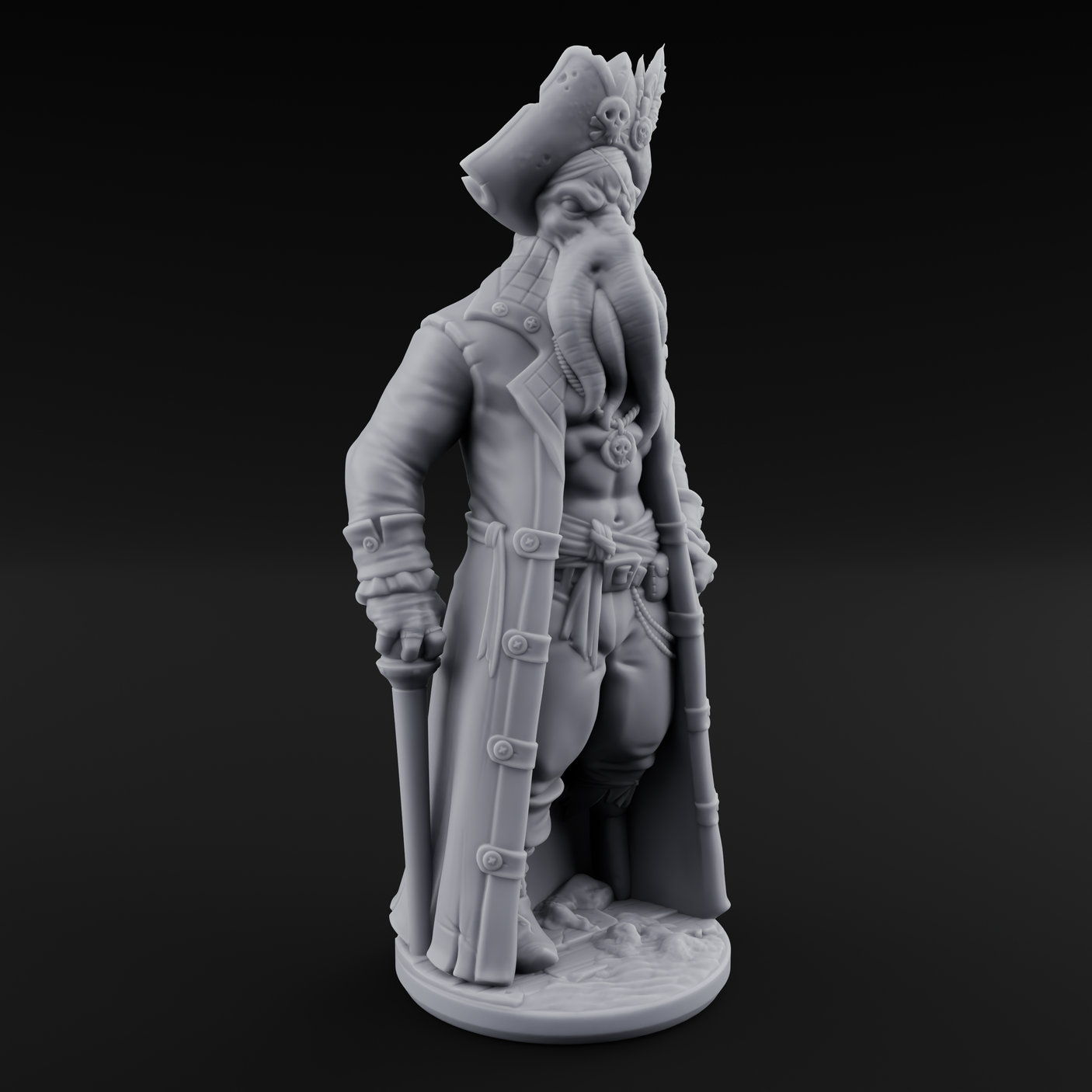 Tentacle Stroking Mind Flayer Captain Miniature for Dungeons and Dragons, Pathfinder or other TTRPGs