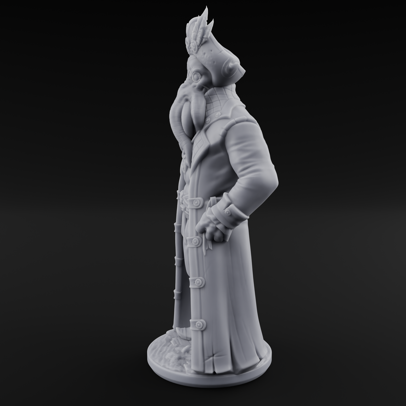 Tentacle Stroking Mind Flayer Captain Miniature for Dungeons and Dragons, Pathfinder or other TTRPGs