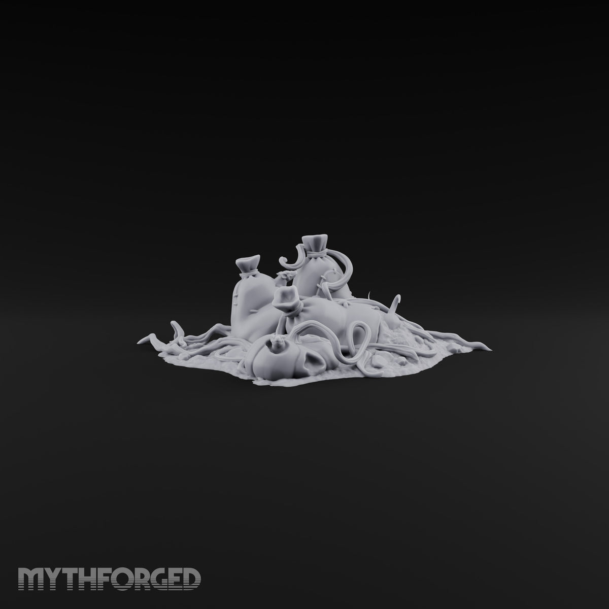 Something Nibbled the Payroll Vine-Wrapped Grain Sacks with Rats on Rubble Base
