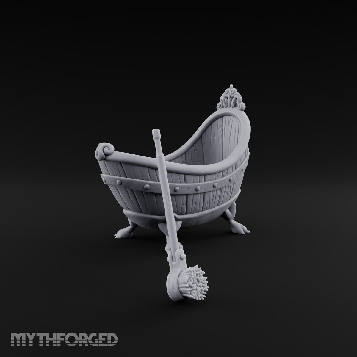 Clawed Feet Wooden Clawfoot Bathtub with Brush