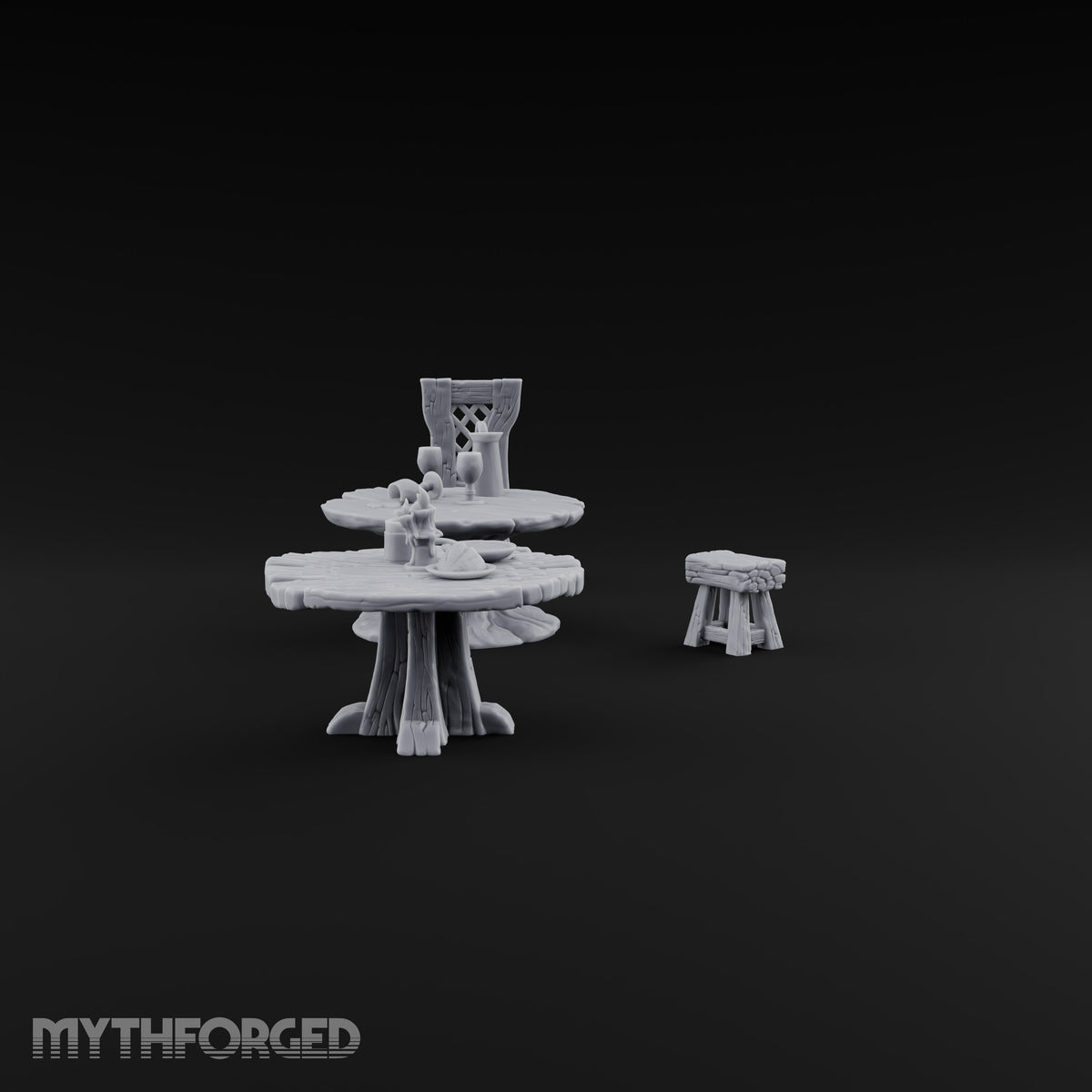 Stump Tables, Seats Saved Wooden Tavern Tables and Chairs
