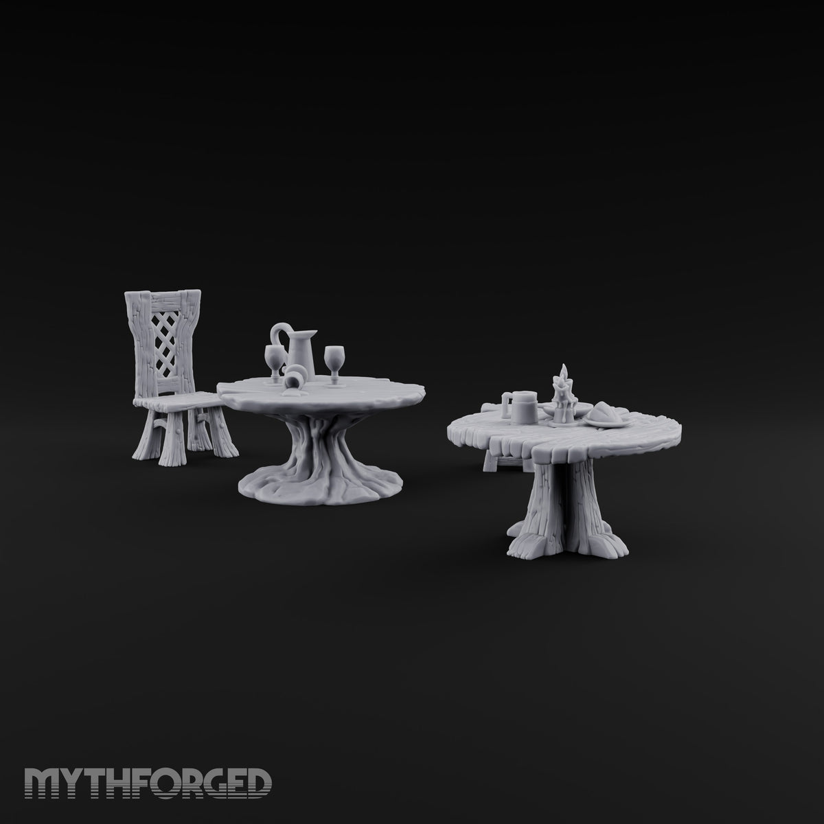 Stump Tables, Seats Saved Wooden Tavern Tables and Chairs