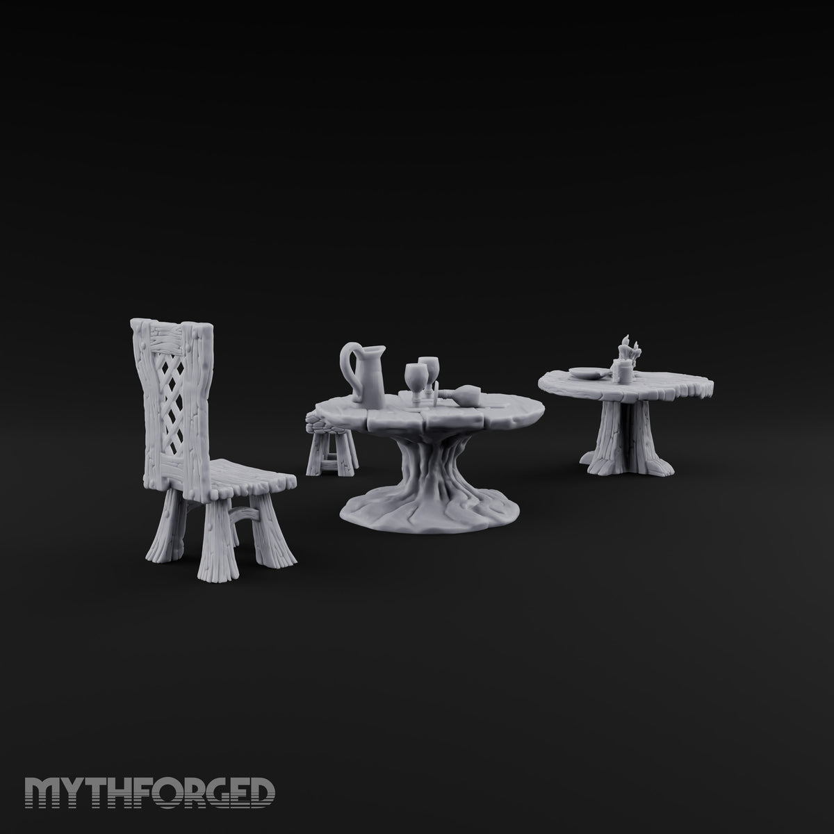 Stump Tables, Seats Saved Wooden Tavern Tables and Chairs