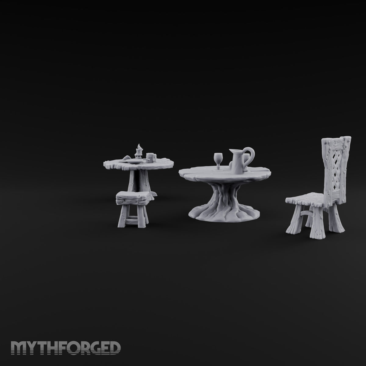 Stump Tables, Seats Saved Wooden Tavern Tables and Chairs