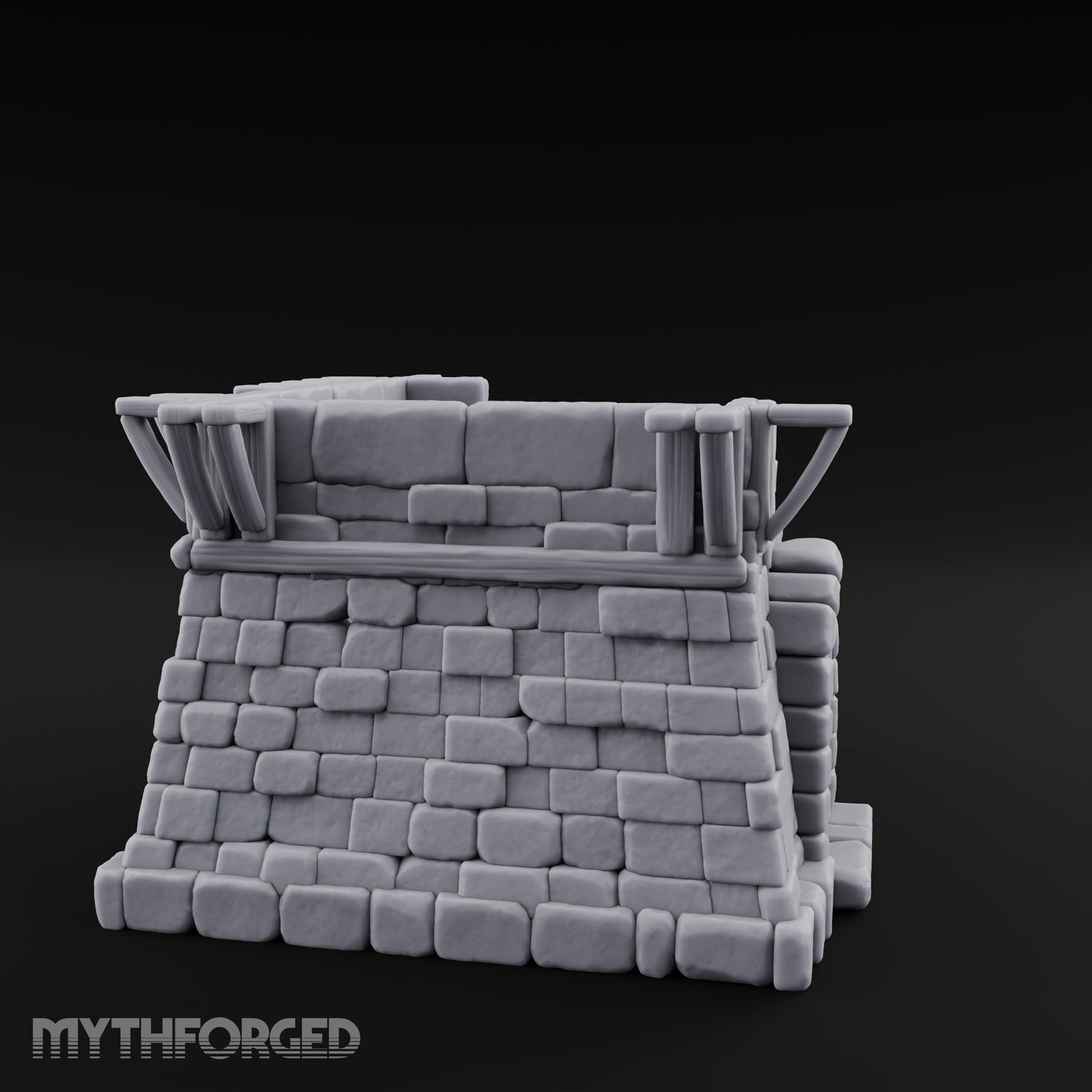 Iron-Banded Arch-Framed Stone Guard Post Miniature for Dungeons and Dragons, Pathfinder or other TTRPGs