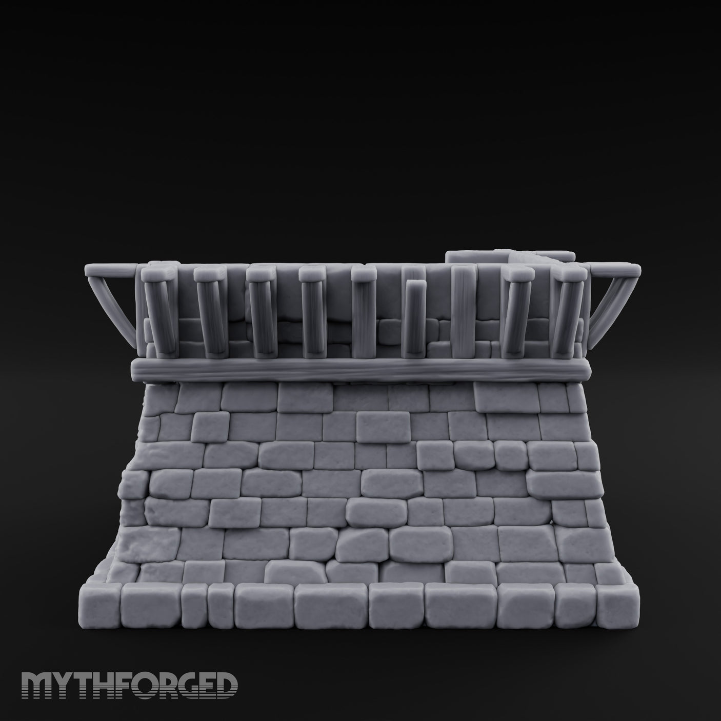 Iron-Banded Arch-Framed Stone Guard Post Miniature for Dungeons and Dragons, Pathfinder or other TTRPGs