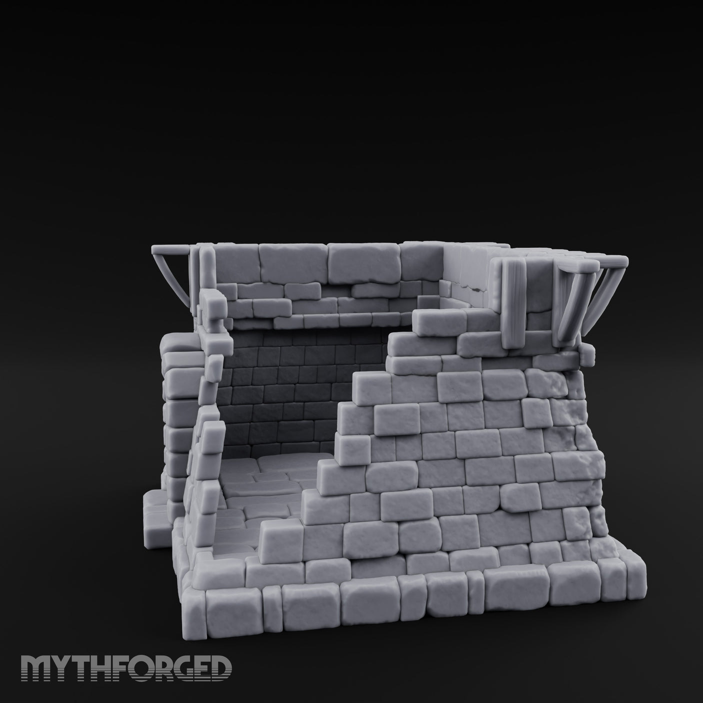 Iron-Banded Arch-Framed Stone Guard Post Miniature for Dungeons and Dragons, Pathfinder or other TTRPGs