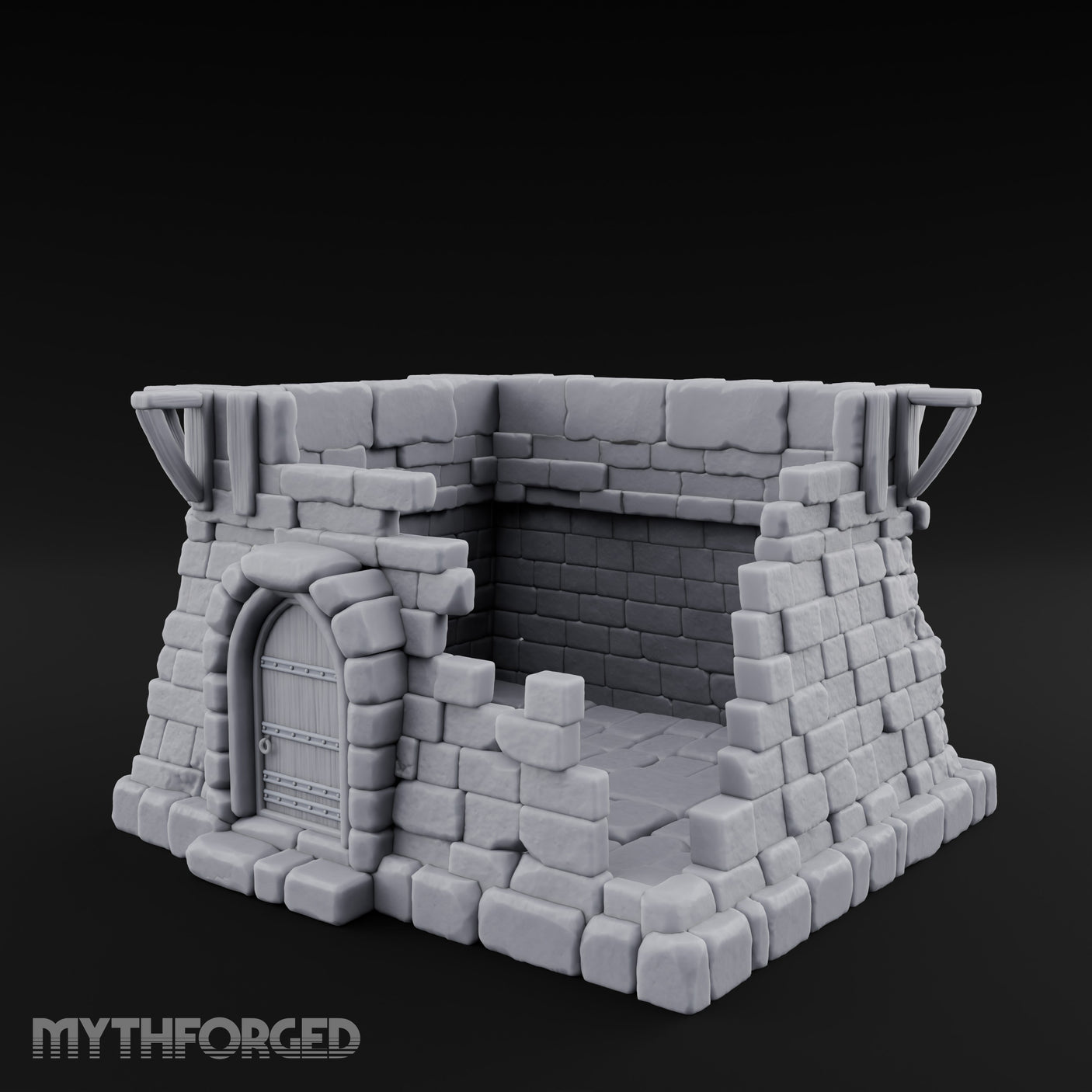 Iron-Banded Arch-Framed Stone Guard Post Miniature for Dungeons and Dragons, Pathfinder or other TTRPGs