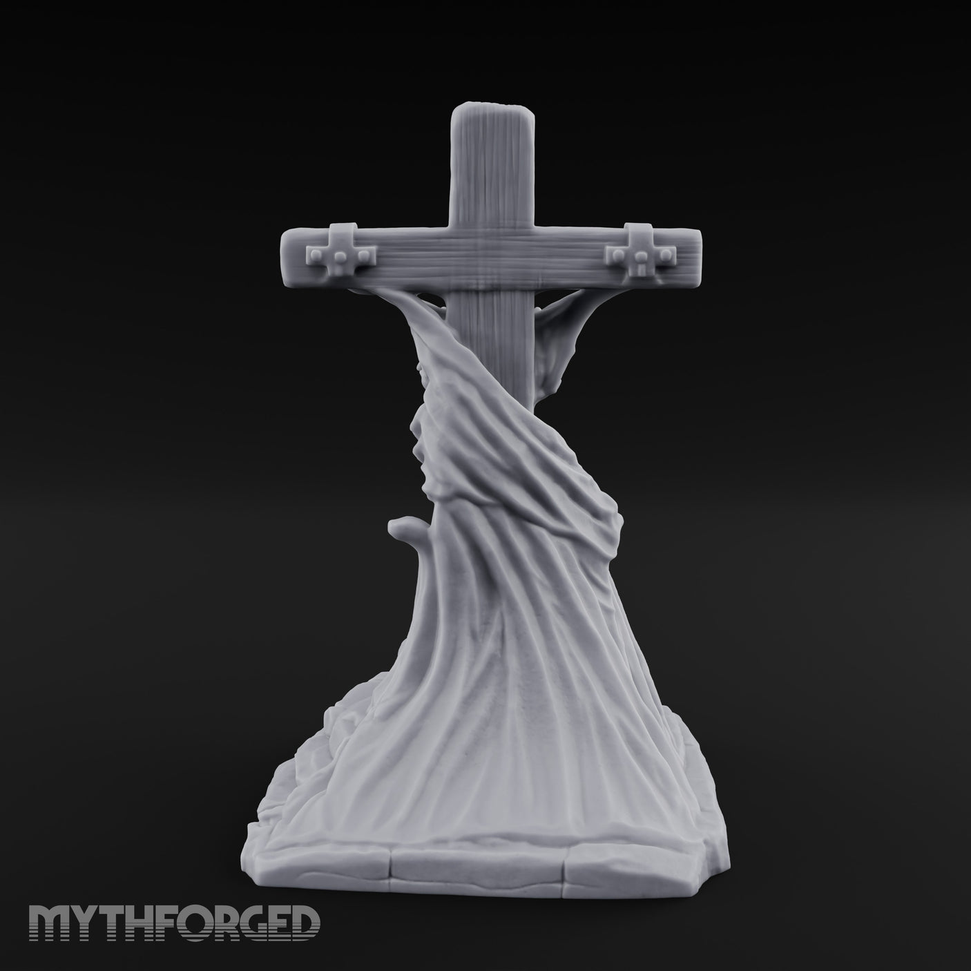 Iron-Bound Shroud-Draped Crucified Skeleton Monument Miniature for Dungeons and Dragons, Pathfinder or other TTRPGs