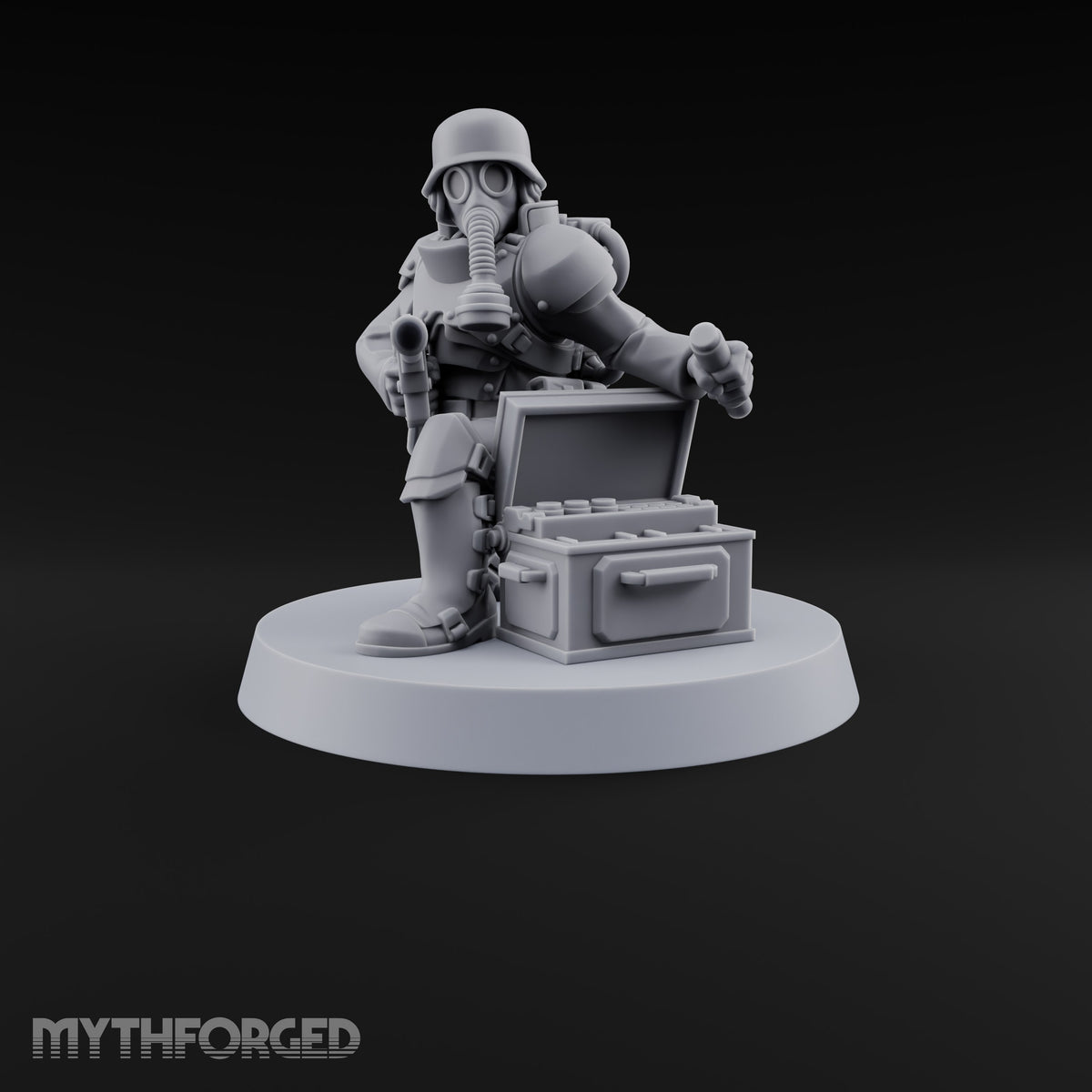 Breathe Easy, Fight Hard Human Gas-Masked Soldier D