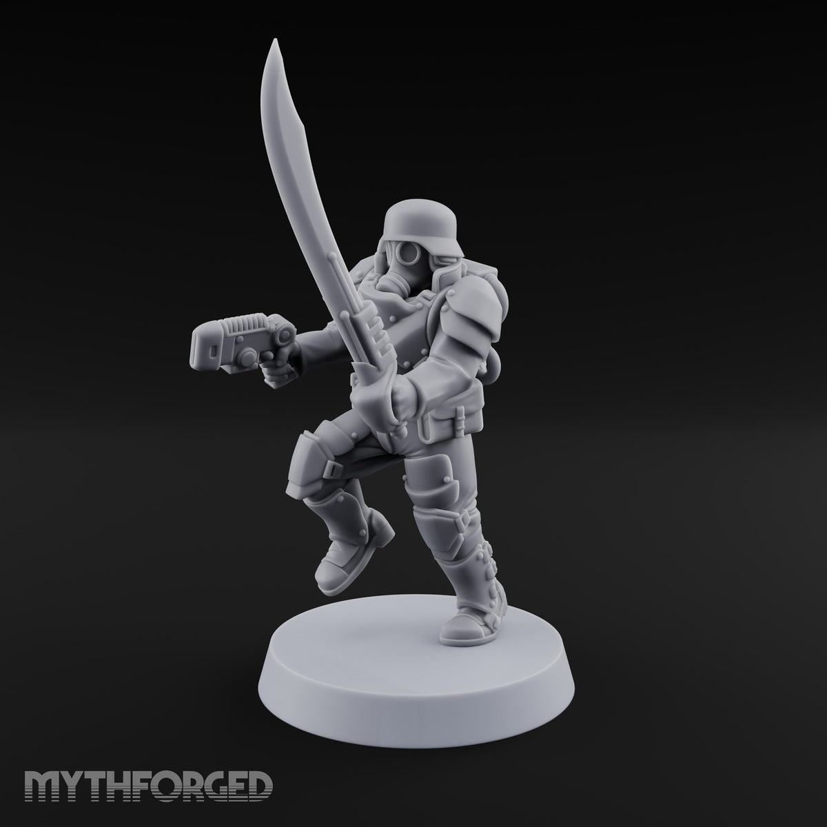 Trust the Moustache Human Armoured Heavy Weapons Soldier A — Sword and Pistol