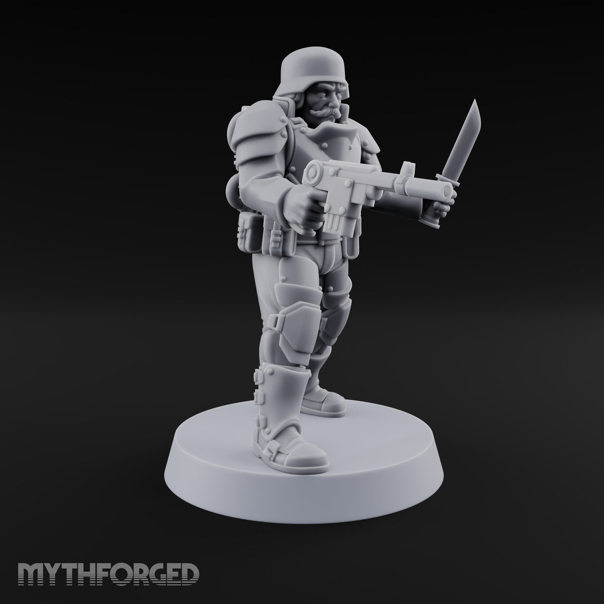 Trust the Moustache Human Armoured Heavy Weapons Soldier D — Knife and Pistol