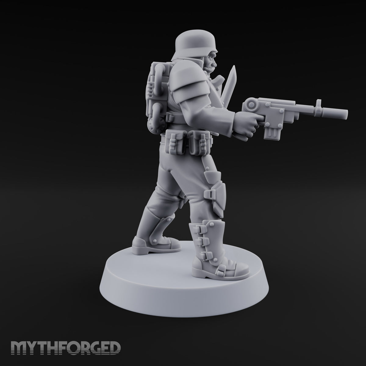 Trust the Moustache Human Armoured Heavy Weapons Soldier D — Knife and Pistol