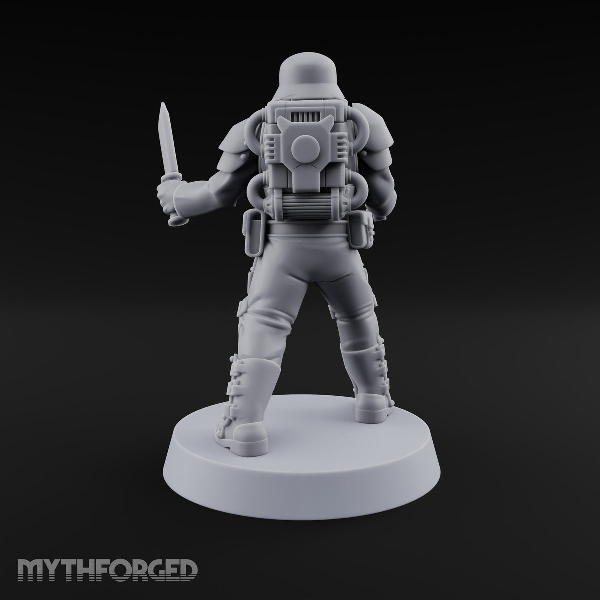 Trust the Moustache Human Armoured Heavy Weapons Soldier D — Knife and Pistol