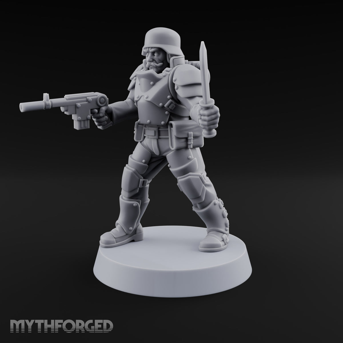 Trust the Moustache Human Armoured Heavy Weapons Soldier D — Knife and Pistol