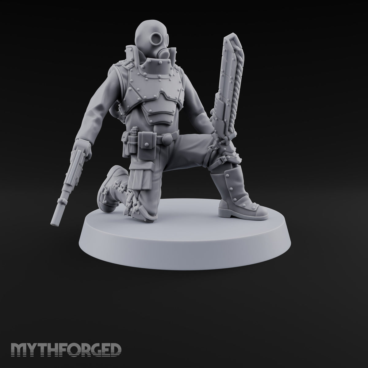 Not Here for Small Talk Human Sci-Fi Soldier A — Chainsword and Pistol