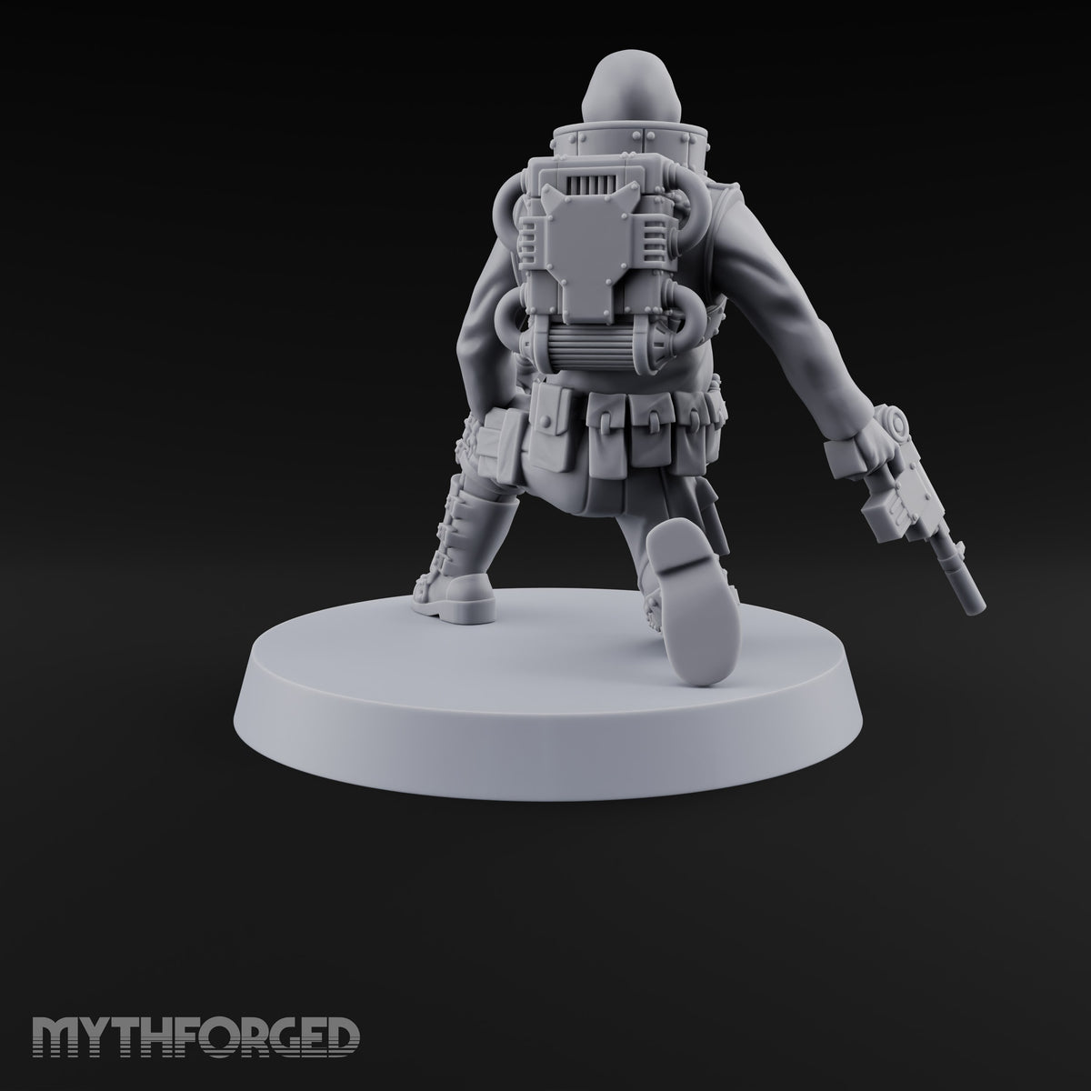 Not Here for Small Talk Human Sci-Fi Soldier A — Chainsword and Pistol