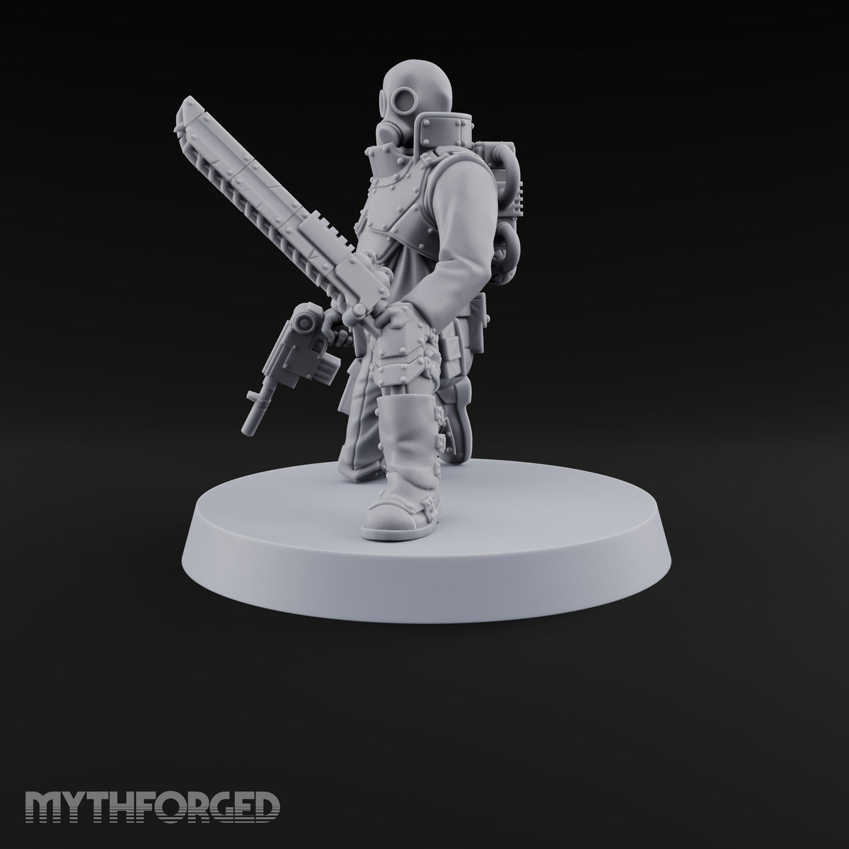 Not Here for Small Talk Human Sci-Fi Soldier A — Chainsword and Pistol