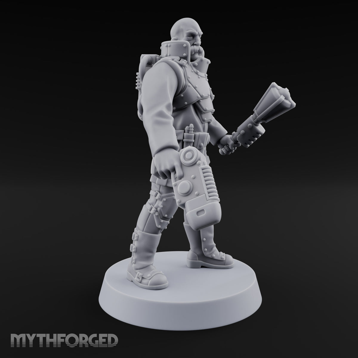 Not Here for Small Talk Human Gas-Masked Sci-Fi Soldiers — B · Chainsword and Pistol + Mace and Pistol + Knife and Pistol + Chainsword and Raised Pistol + Mace and Raised Pistol + Gun 7