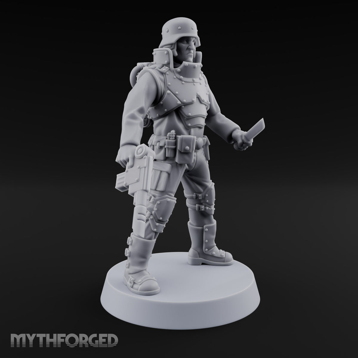 Not Here for Small Talk Human Sci-Fi Soldier C — Knife and Pistol