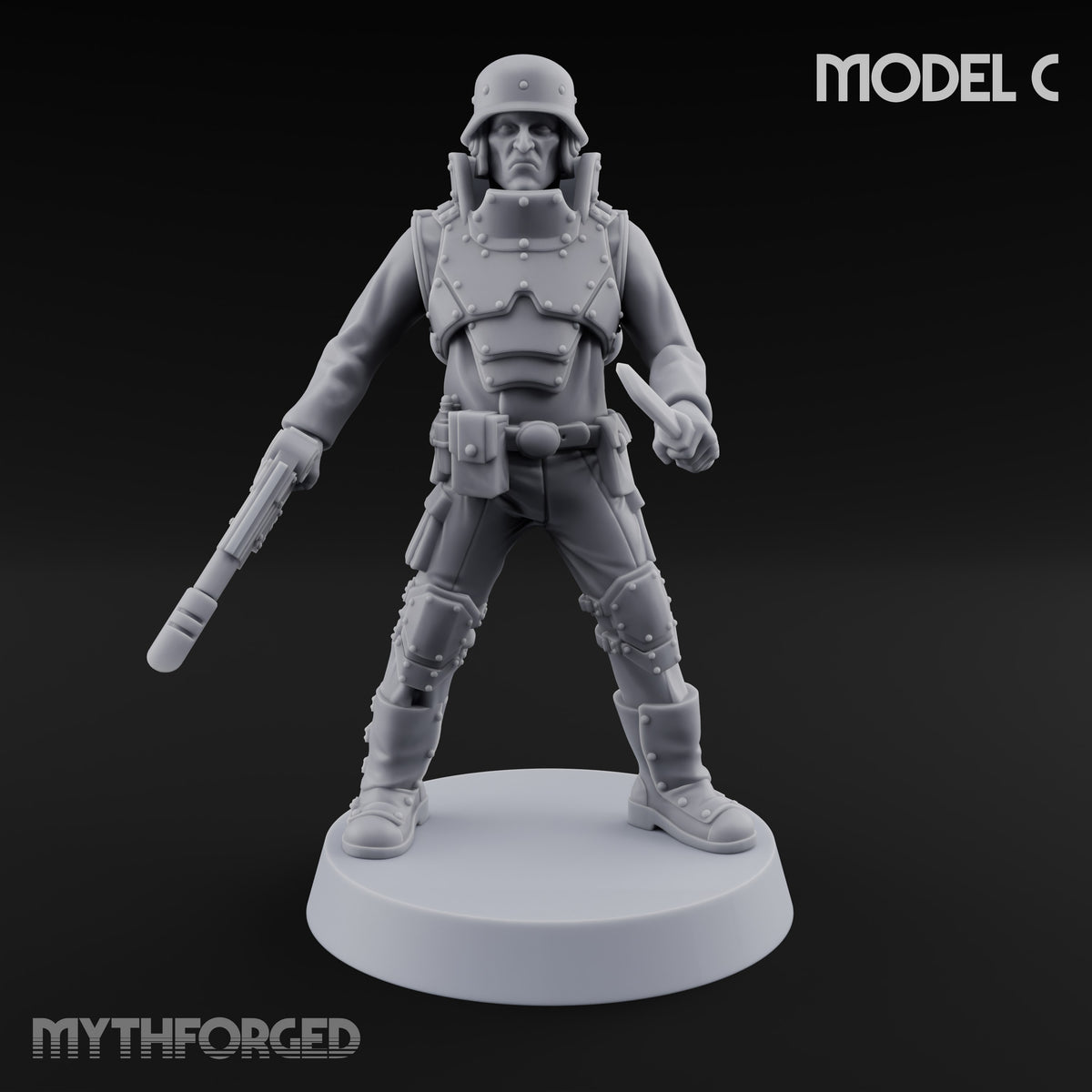 Not Here for Small Talk Human Sci-Fi Soldier C — Knife and Pistol