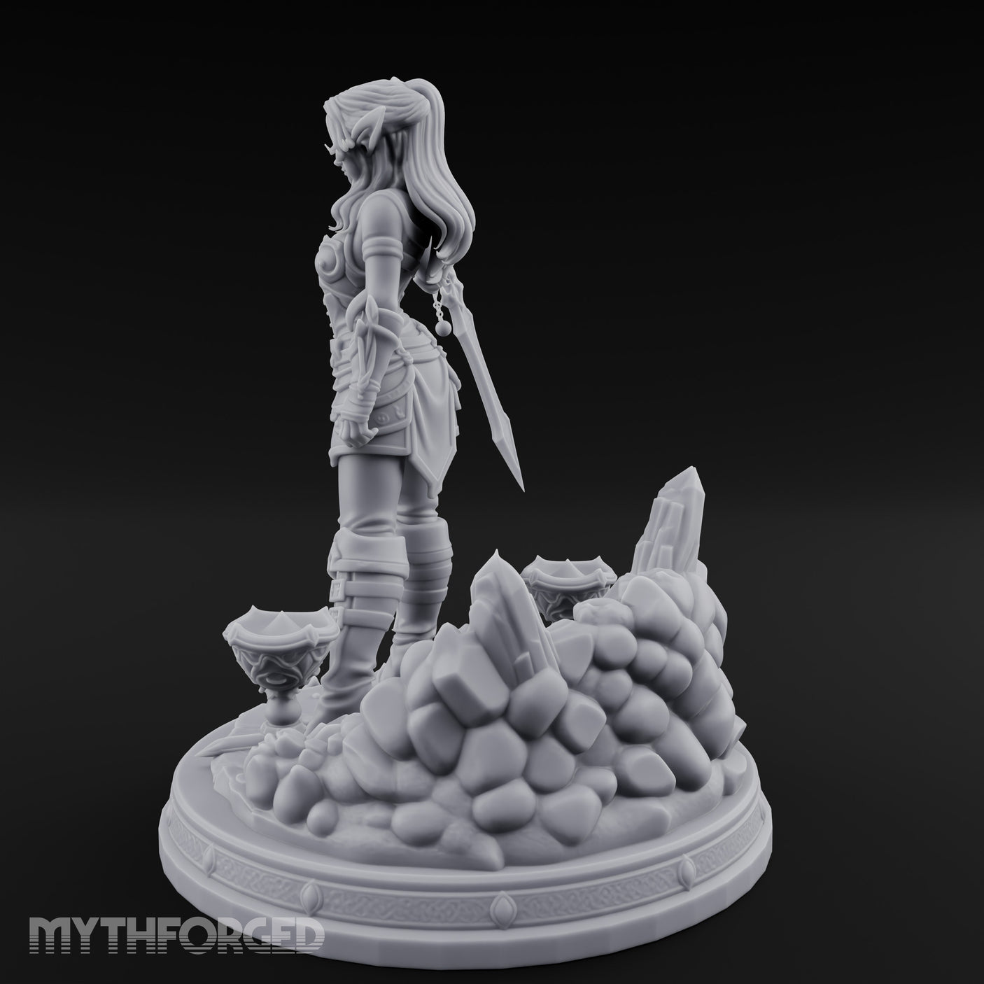 Jagged Blade Raised Smirking Elf Warrior gallery 11