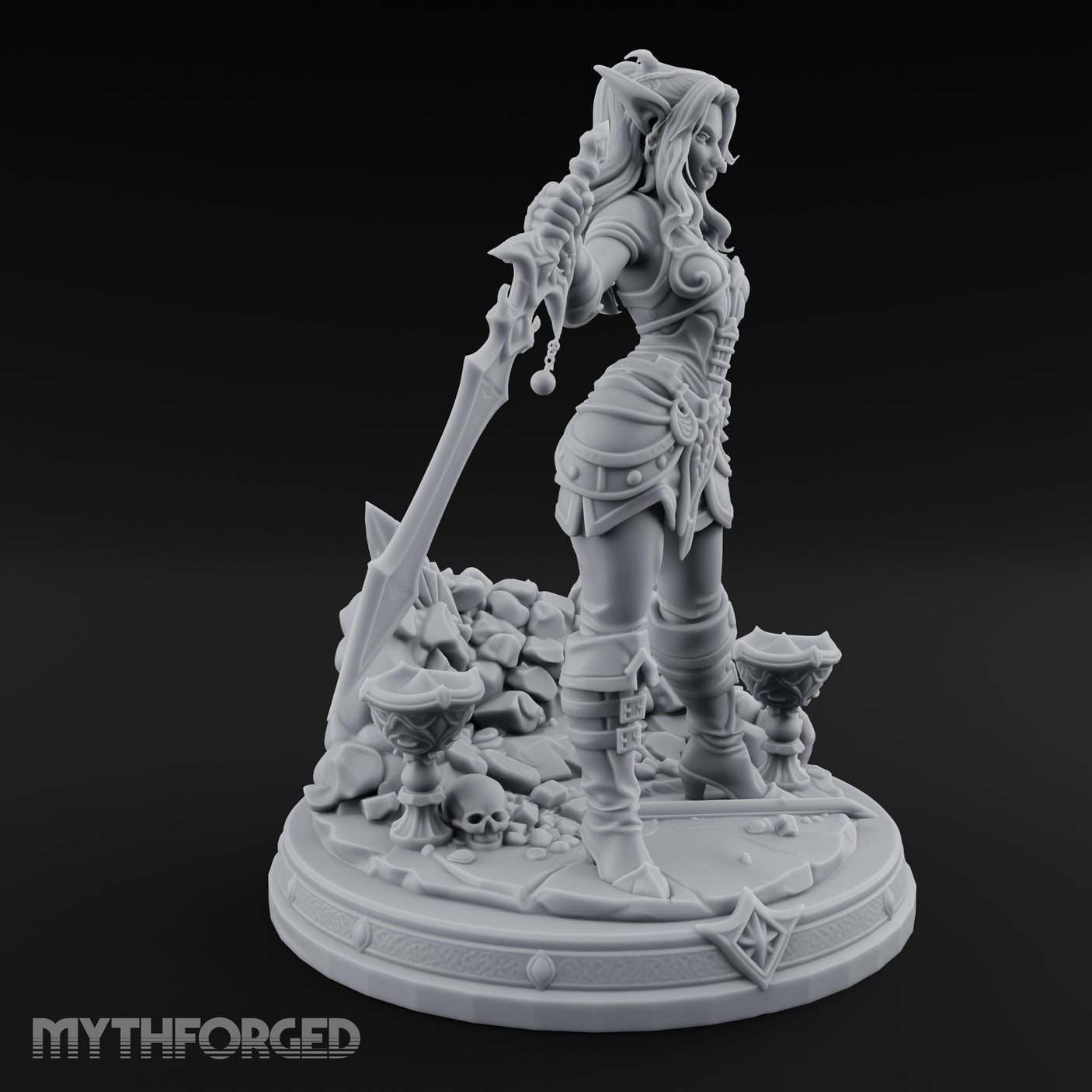 Jagged Blade Raised Smirking Elf Warrior gallery 3