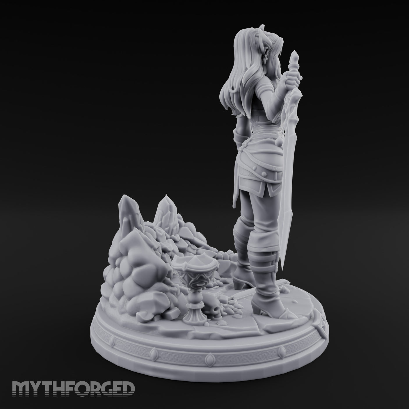 Jagged Blade Raised Smirking Elf Warrior gallery 5