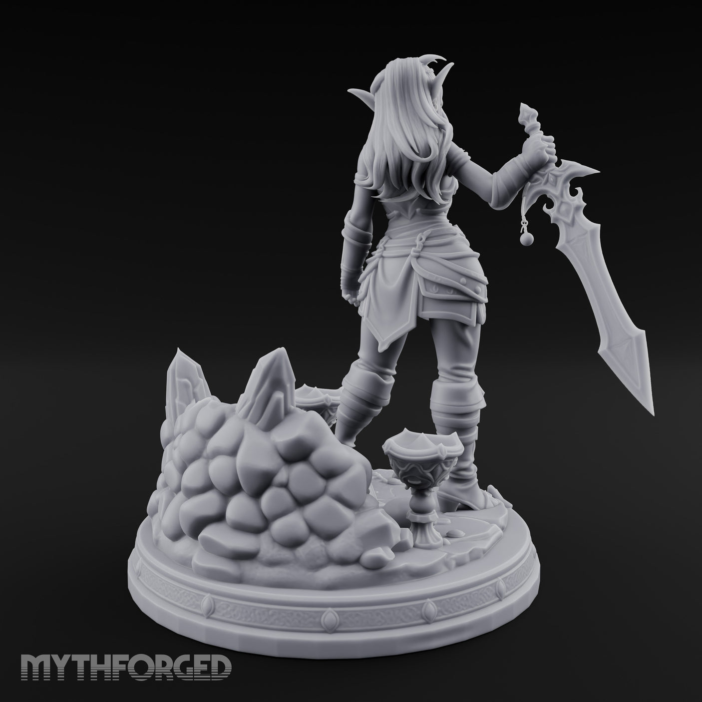 Jagged Blade Raised Smirking Elf Warrior gallery 8