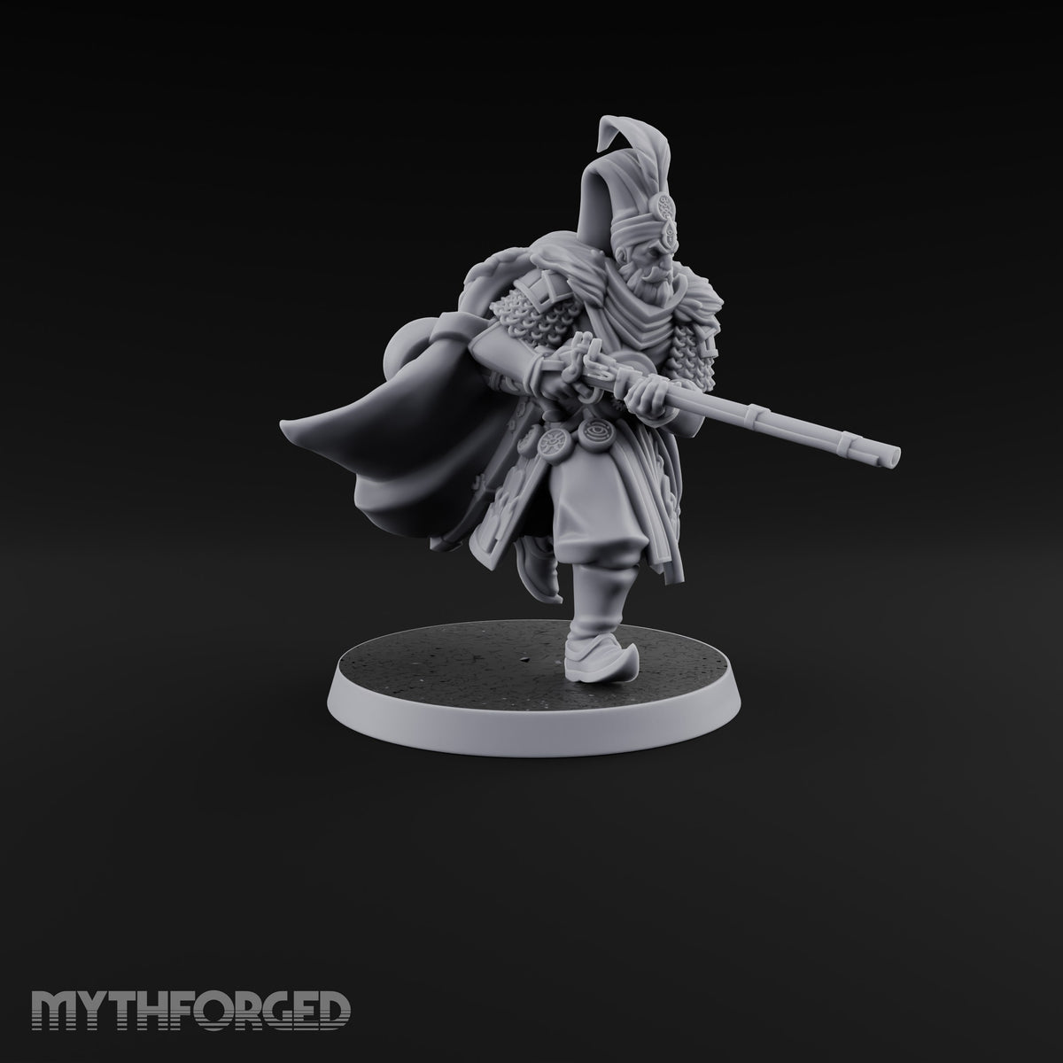 Standing to Arms Human Janissary A Miniature for Dungeons and Dragons, Pathfinder or other TTRPGs