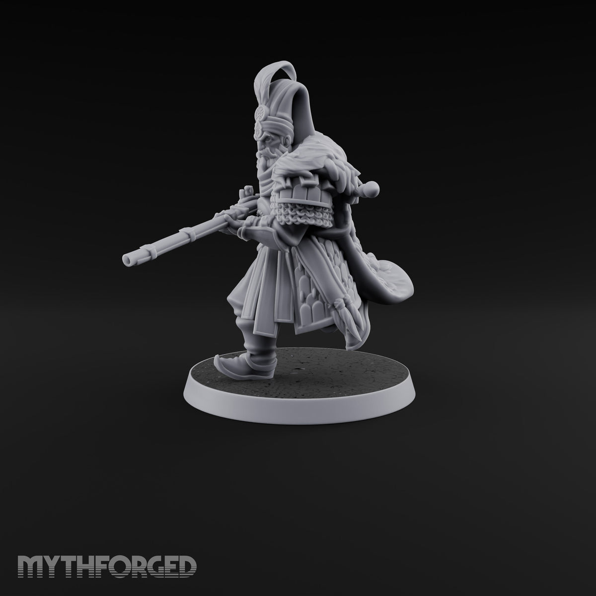 Standing to Arms Human Janissary A Miniature for Dungeons and Dragons, Pathfinder or other TTRPGs