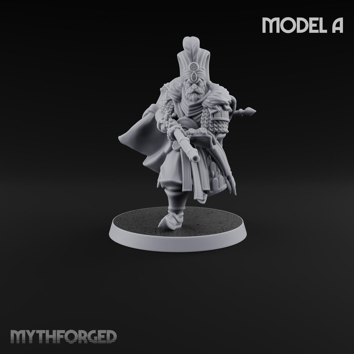 Standing to Arms Human Janissary A Miniature for Dungeons and Dragons, Pathfinder or other TTRPGs