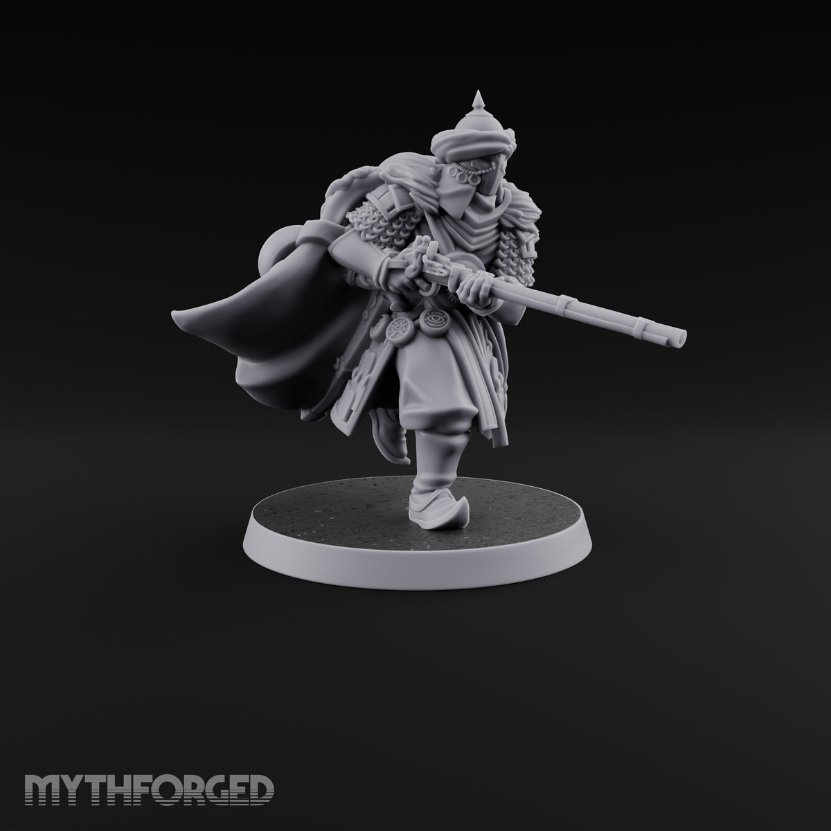 Standing to Arms Human Janissary A Miniature for Dungeons and Dragons, Pathfinder or other TTRPGs