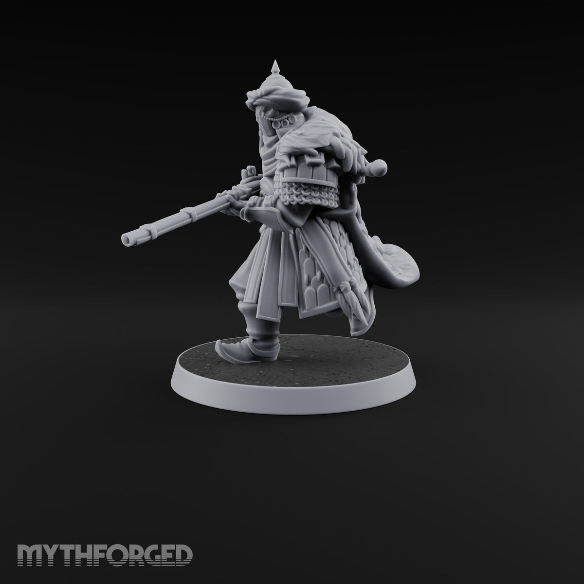 Standing to Arms Human Janissary A Miniature for Dungeons and Dragons, Pathfinder or other TTRPGs