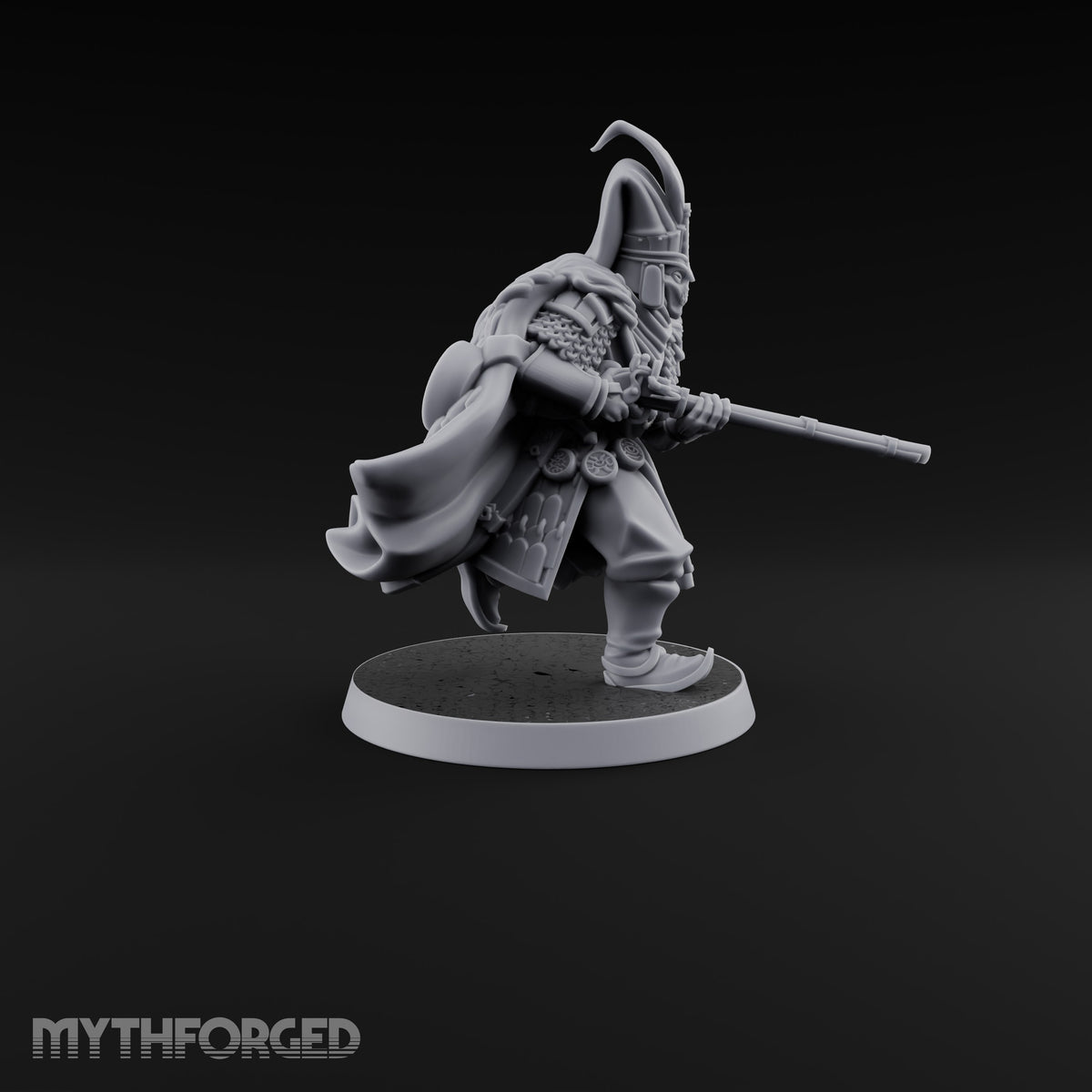 Standing to Arms Human Janissary A Miniature for Dungeons and Dragons, Pathfinder or other TTRPGs