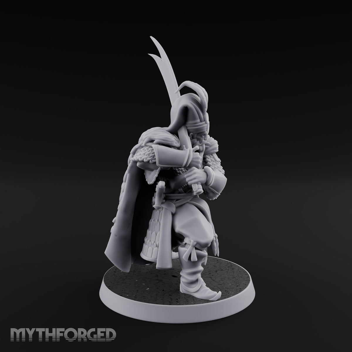 Standing to Arms Human Janissary B Miniature for Dungeons and Dragons, Pathfinder or other TTRPGs
