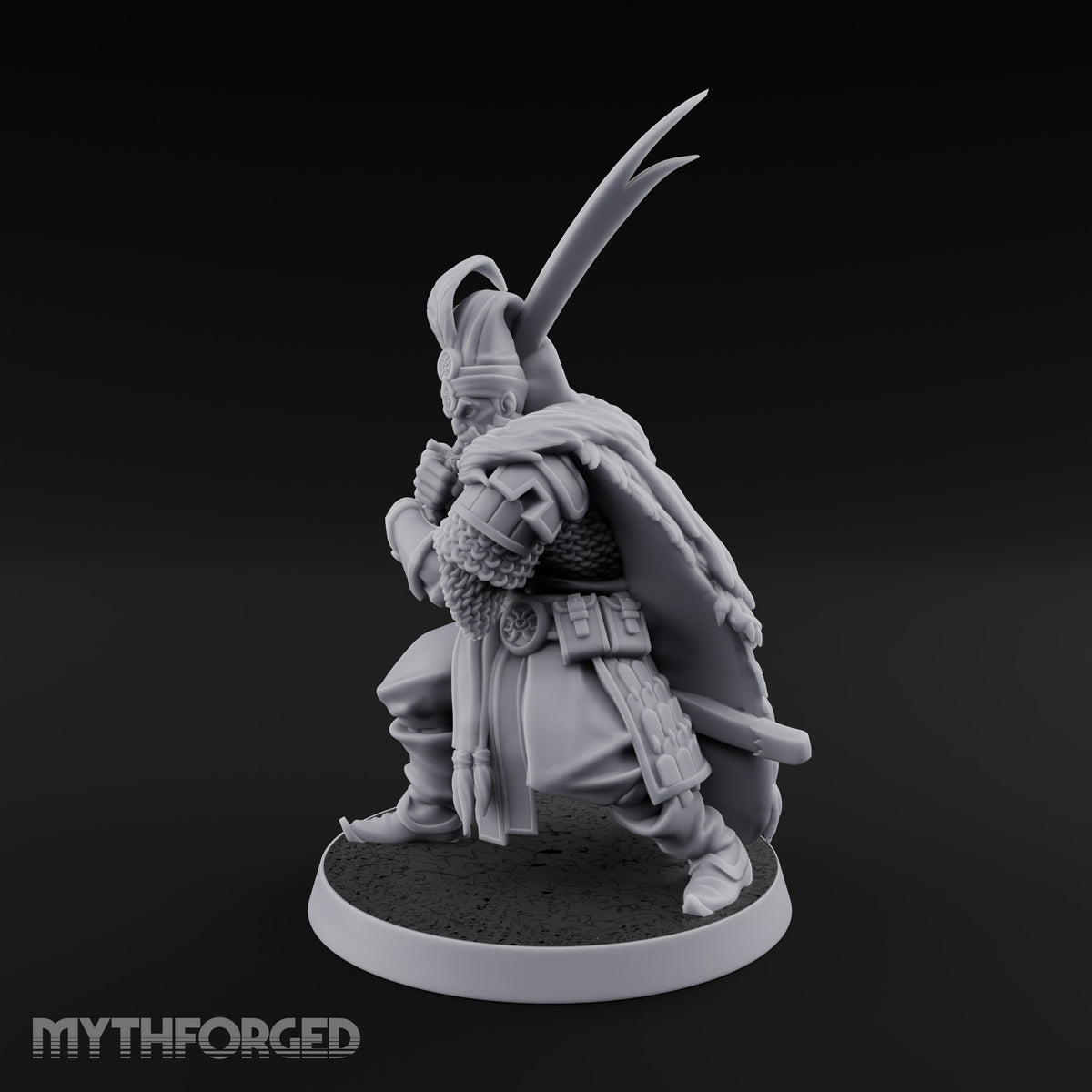 Standing to Arms Human Janissary B Miniature for Dungeons and Dragons, Pathfinder or other TTRPGs